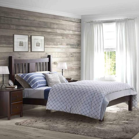 Grain Wood Furniture Shaker Queen Slat Platform Bed solid wood