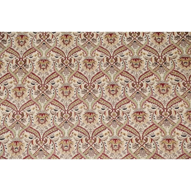 Vegetable Dye Floral Oriental Kashan Wool/ Silk Area Rug Hand-knotted - 8'1" x 10'8"