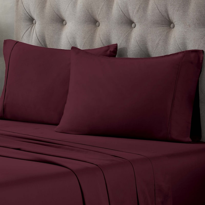Superior Egyptian Cotton 400 Thread Count Pillowcases - Set of 2 - Plum - King