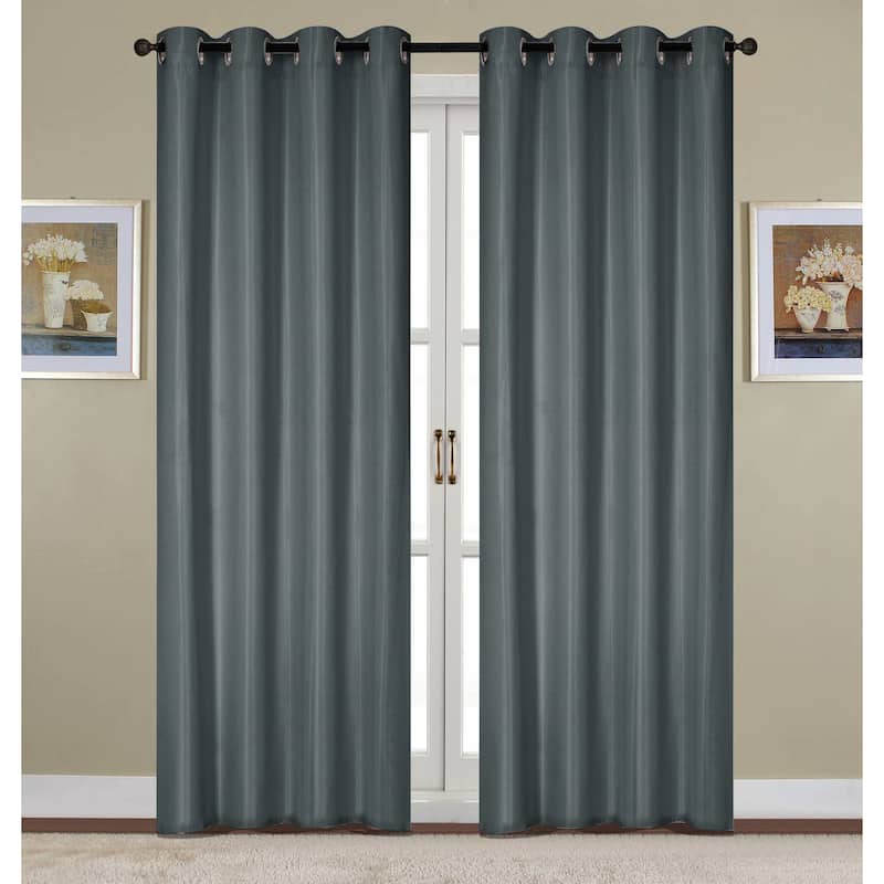 Kennedy Room Darkening Window Curtain Panel 90" - 54 x 90 - Charcoal