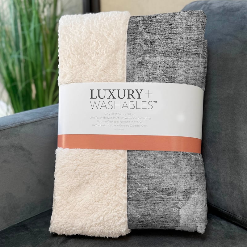 Premium Machine Washable Abstract Modern Sherpa Throw Blanket