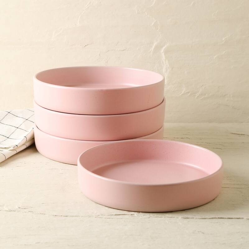 Stone Lain Stoneware Pasta Bowls Set - Pink