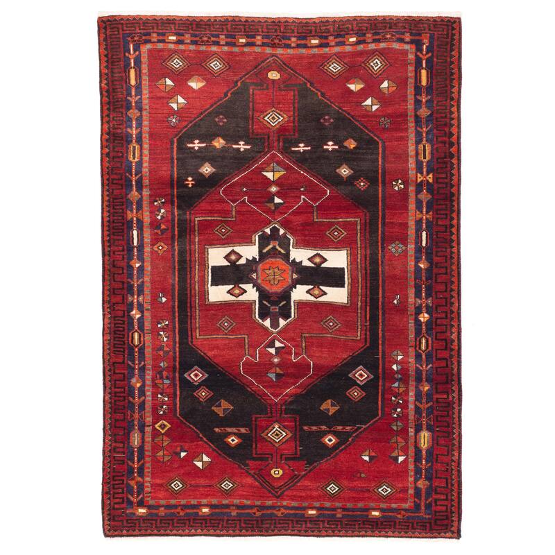 ECARPETGALLERY Hand-knotted Melis Vintage Red Wool Rug - 5'1 x 7'4