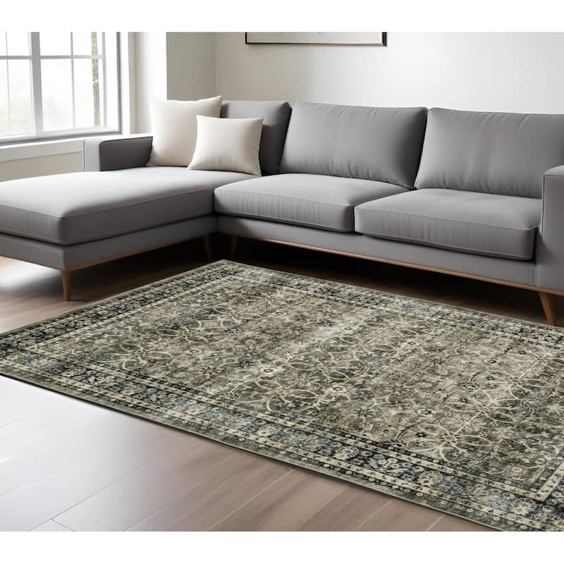 HomeRootsOriental Traditional Rectangle Area Rug - 120.08' X '89.76' X '0.12