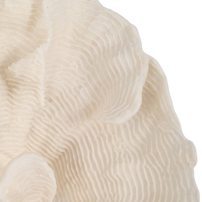 Resin Coastal Coral-Inspired Sculpture Textured Detail - 12" Ivory - 11" x 11" x 12"