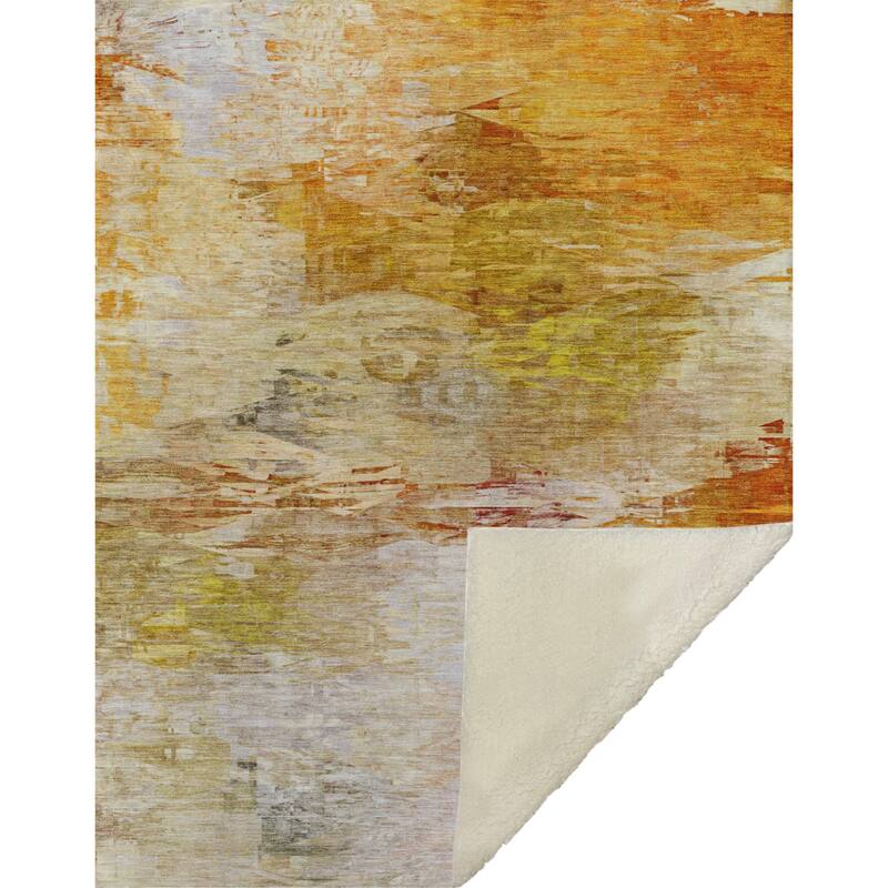 Premium Machine Washable Abstract Modern Sherpa Throw Blanket