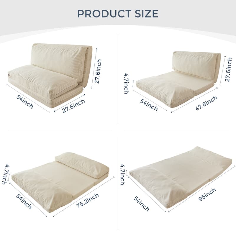 Corduroy Bean Bag Folding Sofa Bed