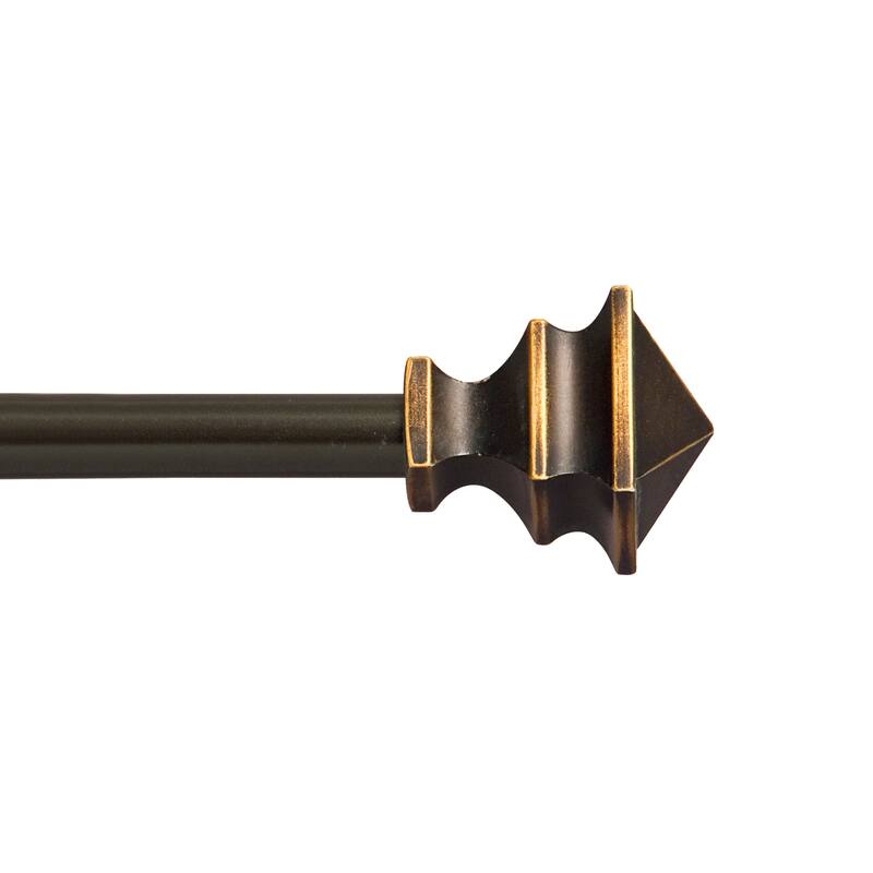 Kenney Arts and Crafts 1/2" Petite Cafe Decorative Window Curtain Rod - 28-48" - Oil Rubbed Bronze