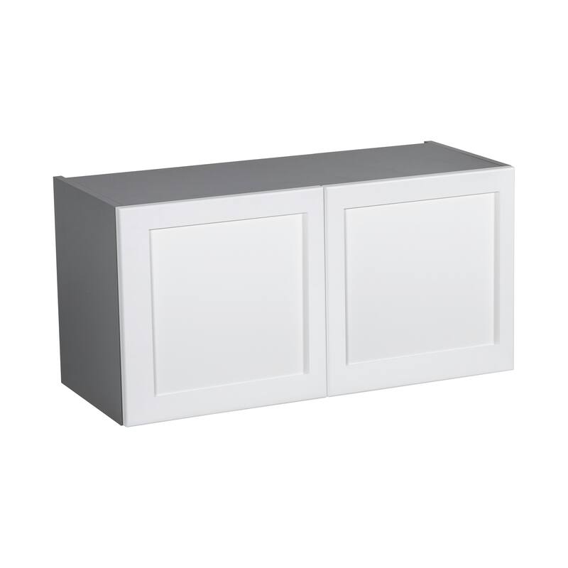 33" x 18" Wall Cabinet-Double Door-Grey - 33 x 18 x 12 - White