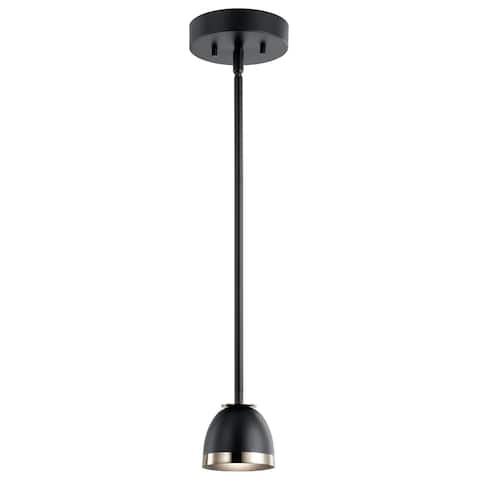 Kichler Baland 4 Inch 1 Light Mini Pendant in Black and Polished Nickel