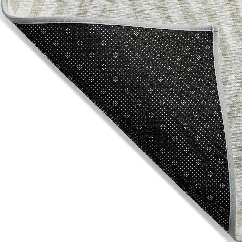Machine Washable Indoor/ Outdoor Modern Diamonds Chantille Rug
