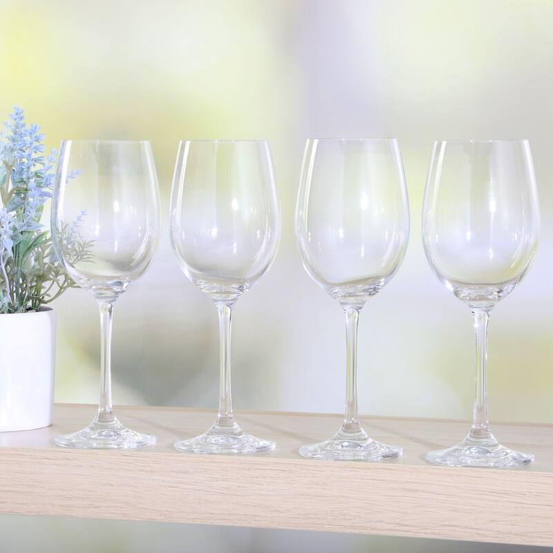Martha Stewart Vivica 13 OZ Stemmed 4 Pack White Wine Glass Set
