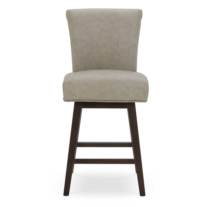 Spruce & Spring Noah Upholstered 26-inch Counter Height Swivel Barstool Set