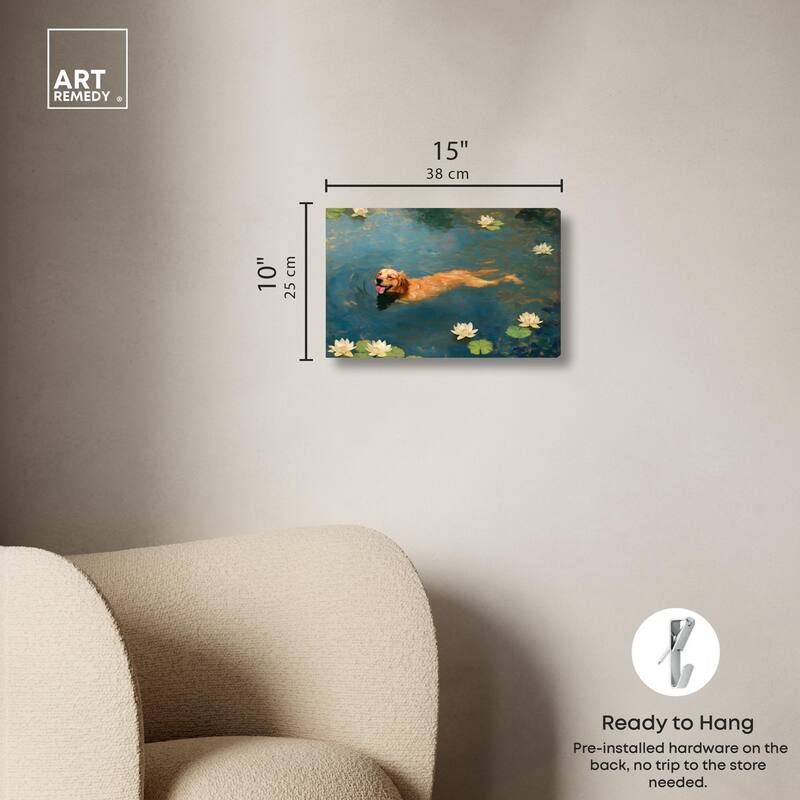 Pond Pup II Canvas by Art Remedy, Gallery Wrapped