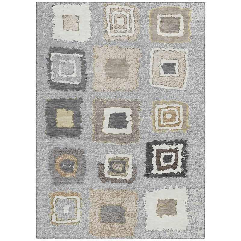 HomeRoots Geometric Transitional Rectangle Outdoor Rug
