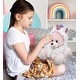 preview thumbnail 6 of 4, DolliBu Rose Gold Bunny Unicorn Plush with Clothes Stuffed Animal Toy - 8 inches
