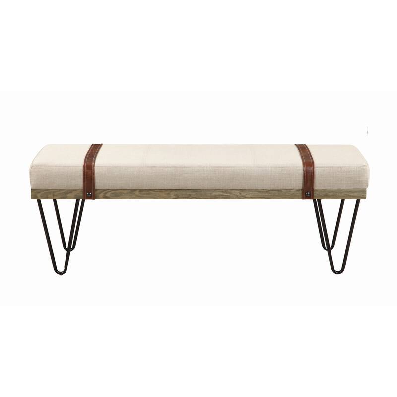 Modern Industrial Inspired Design Accent Bench with Hairpin Legs