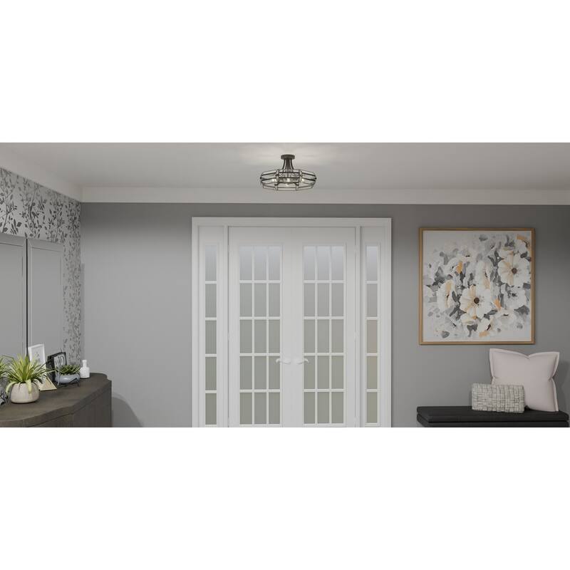 Padilla 4-Light Matte Black Semi-Flush Mount Light