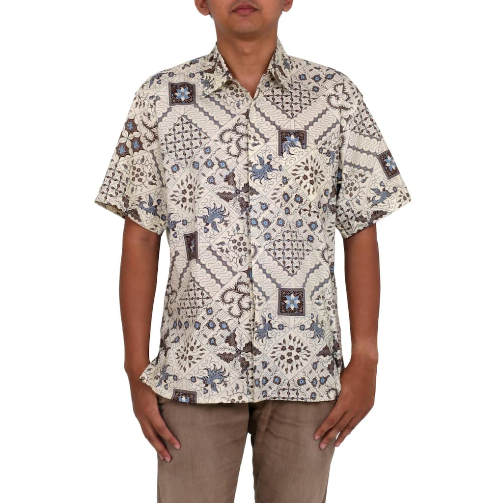 Handmade Javanese Batik Cotton Shirt (Indonesia)