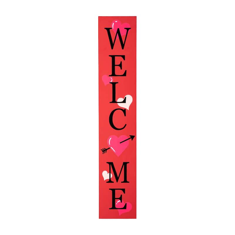 Glitzhome 36"H Valentine's Wooden Welcome Porch Sign