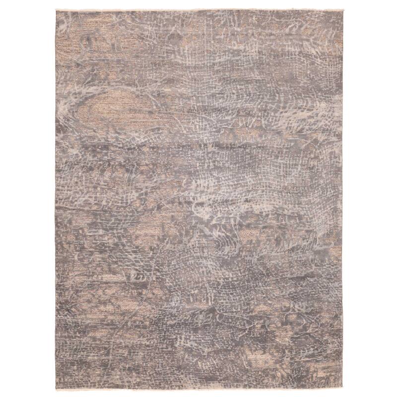 ECARPETGALLERY Hand-knotted Elysian Grey Wool Rug - 9'1 x 11'10