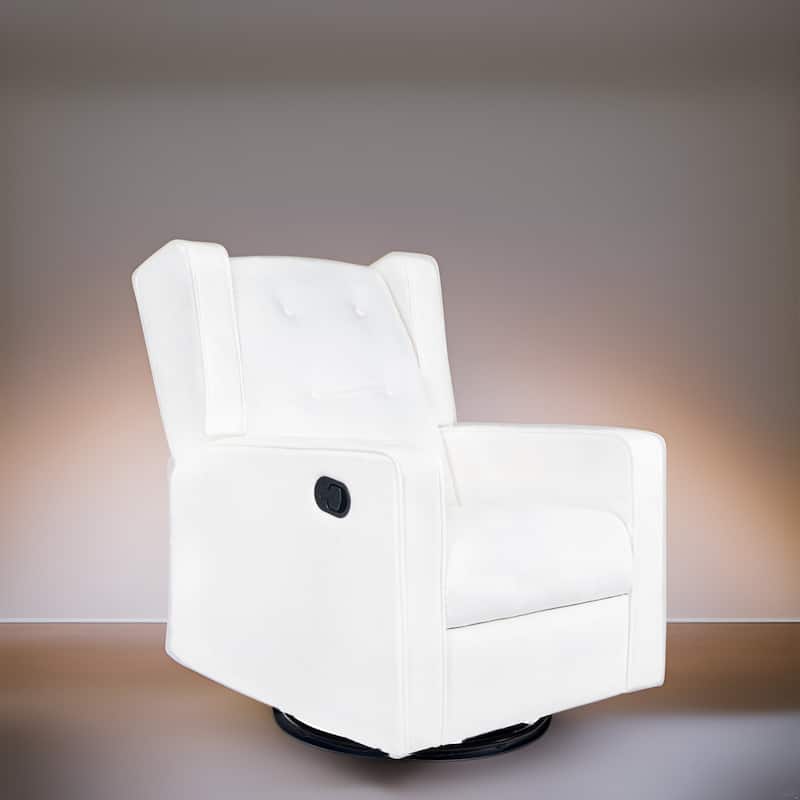 Octavia Solid Wood Microfiber Swivel Glider Rocker Recliner Chair, For Living Room, Bed Room