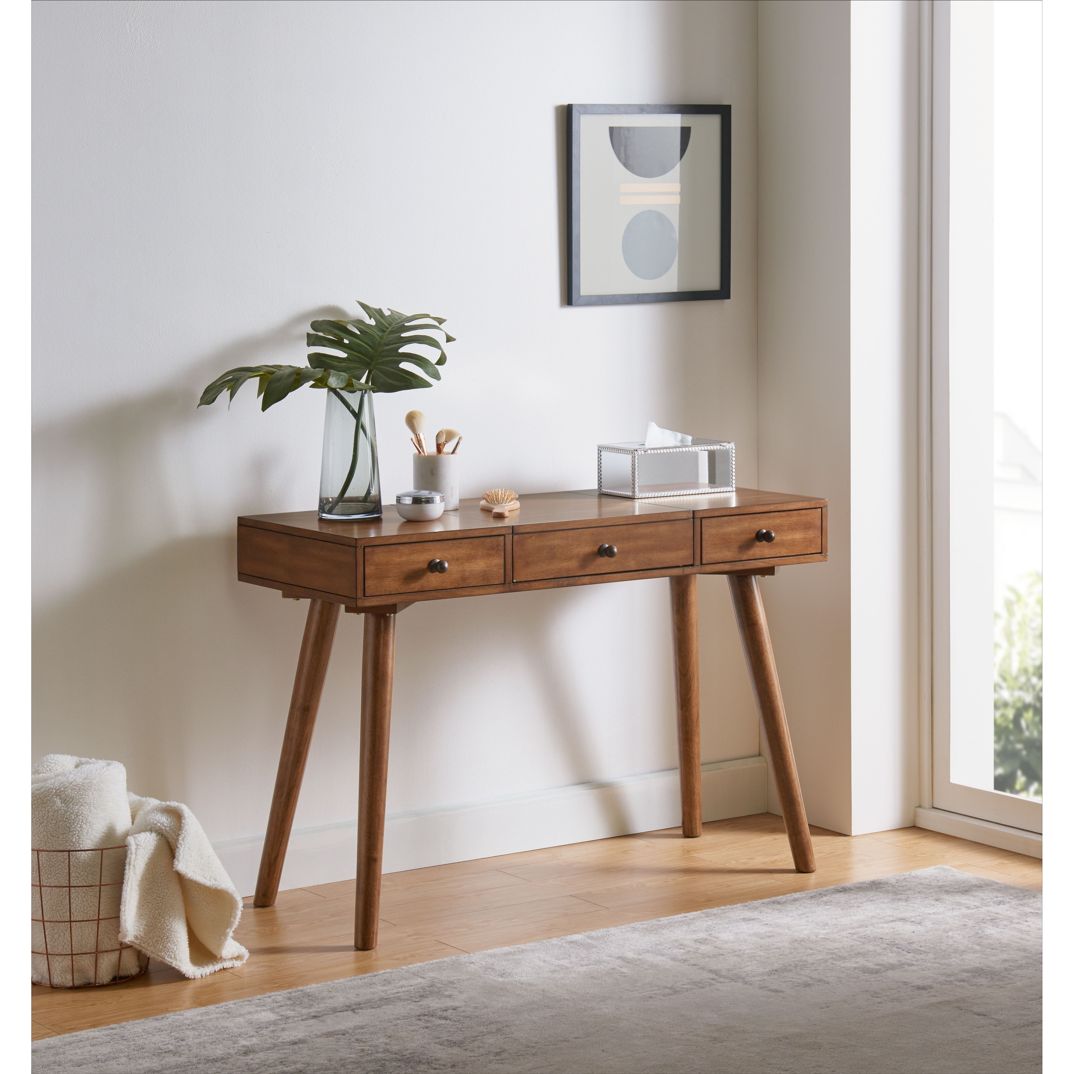 Narrow hot sale vanity desk
