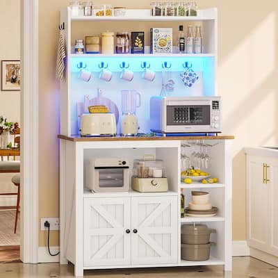 Baker's Rack Coffee Bar Cabinet Microwave Stand Kitchen Cabinet