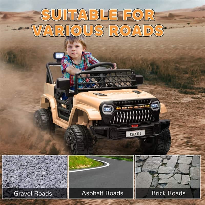 Children’s 12V Electric Ride on Car with Remote Control and Dual Motors Music Horn USB and Headlights