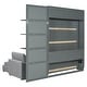 preview thumbnail 9 of 8, Queen Size Murphy Bed Wall Bed with L Shaped Sofa, Wooden Wall Murphy Bed Frame with Storage Shelves, No Box Spring Needed