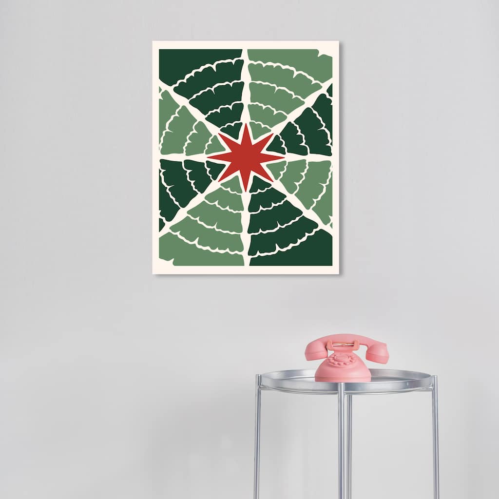 Wynwood Studio Canvas Holiday and Seasonal Center Star Pavillion Green Modern & Contemporary Wall Art Canvas Print