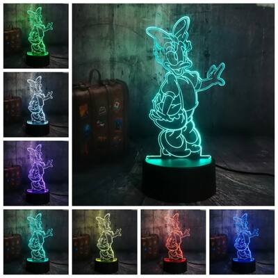 Smart Touch 3D Illusion 7-Color LED Light - Daisy Duck