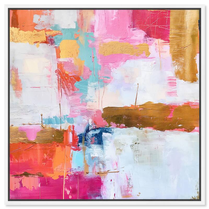 Exuberant Hues II Canvas by Art Remedy - White - 40" x 40"