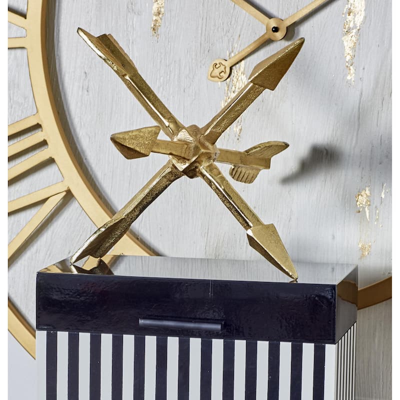 Aluminum Metal Geometric Sculpture with Arrow Points - Gold - Roche River Decor