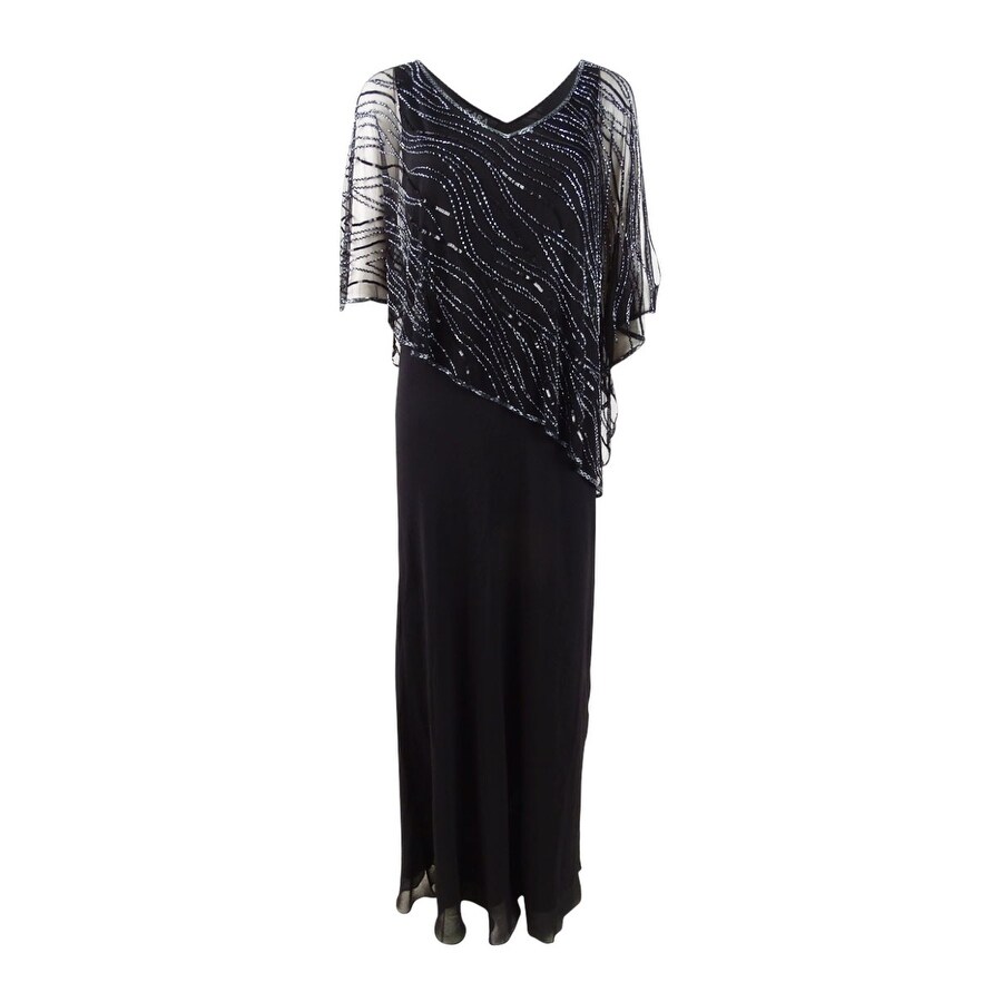 j kara black beaded dress