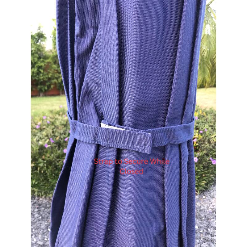 9 ft. Aluminum Market Automatic Tilt Patio Umbrella with Windvent in Cobalt Navy Blue