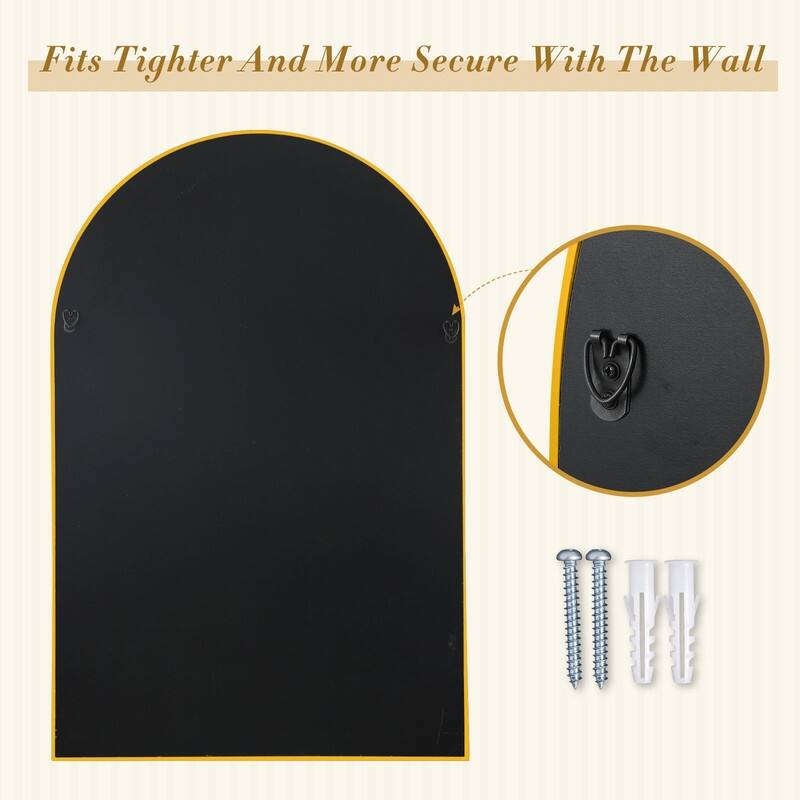 Arch Bathroom Wall Mirror Large Metal Frame Wall Mounted Mirror for Bedroom Living Room Dresser Entryway Decor