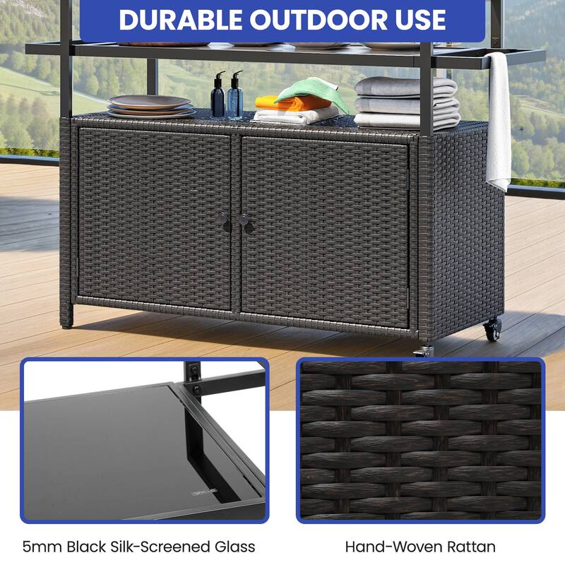 Co Bar Set with Wicker Outer Material