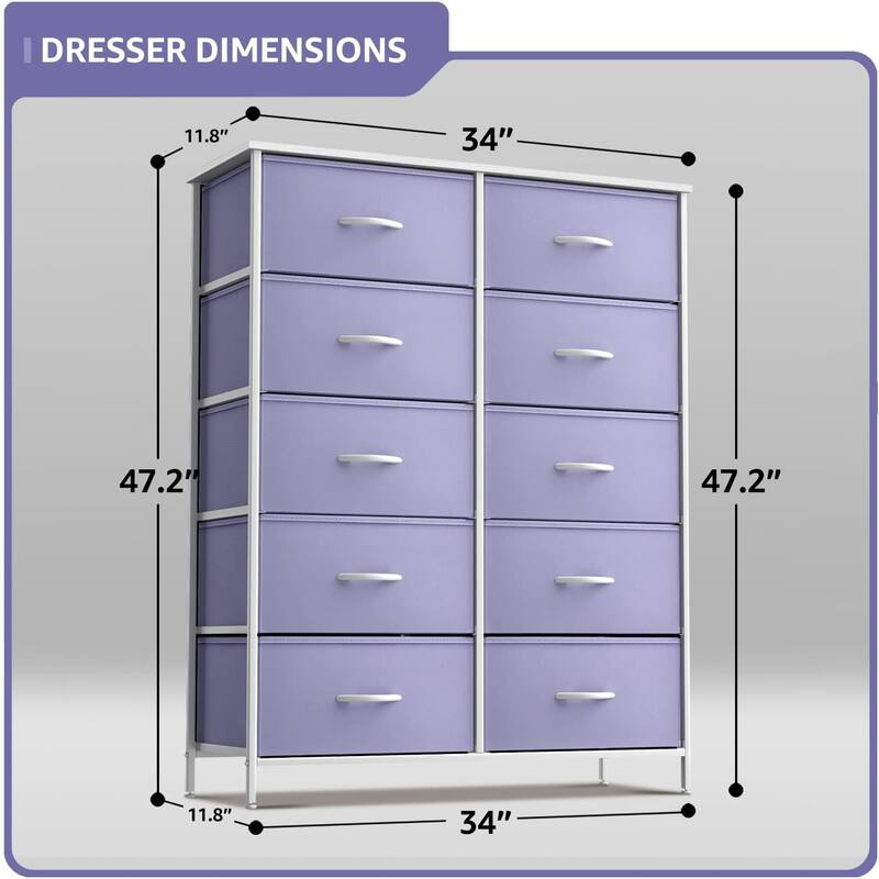 Dressers for Bedroom with 10 Drawers, Chest of Drawers for Bedroom