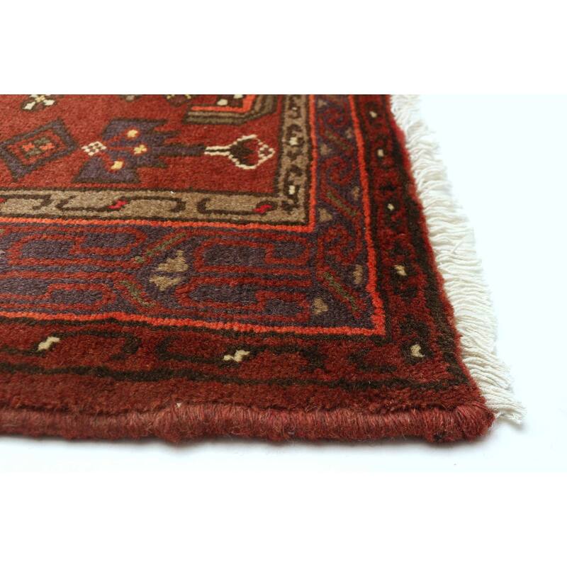 ECARPETGALLERY Hand-knotted Andelz Dark Red Wool Rug - 3'5 x 5'0