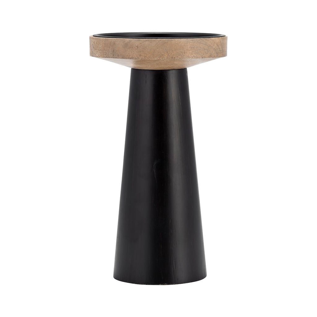 Sagebrook Home Wooden Flat Candle Holder Stand
