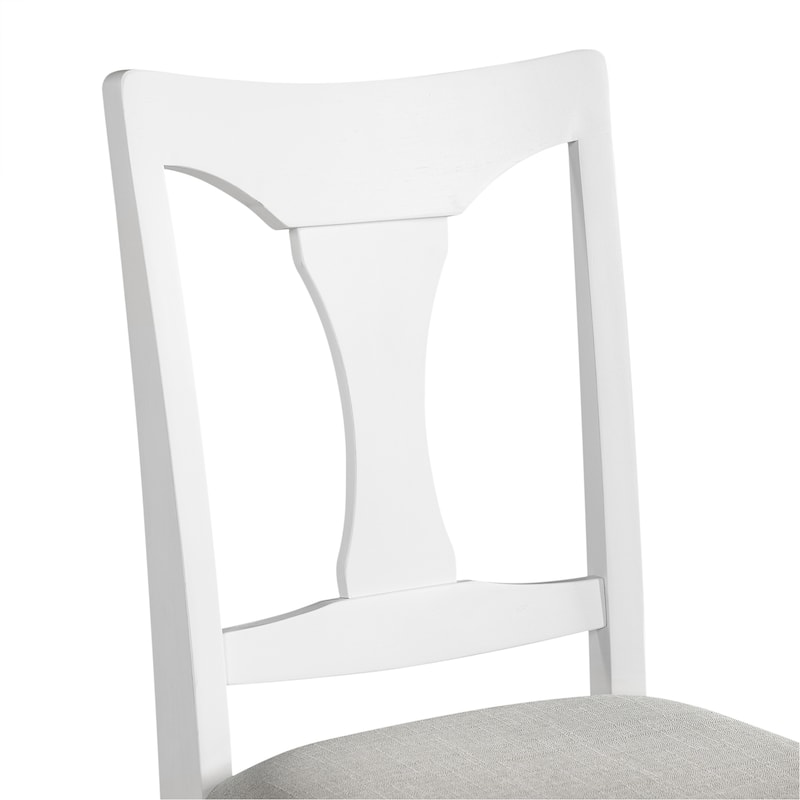 Farmhouse Linen Upholstered Dining Chairs Set of 6 with Solid Wood Legs