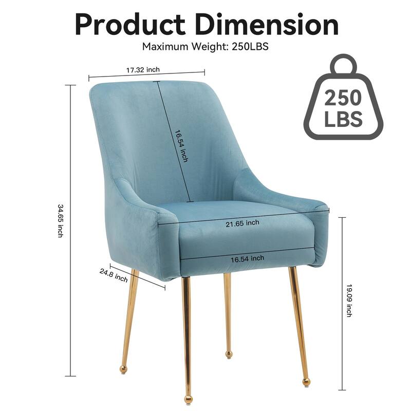 Tufted Velvet Upholstered Dining Chair Set of 2