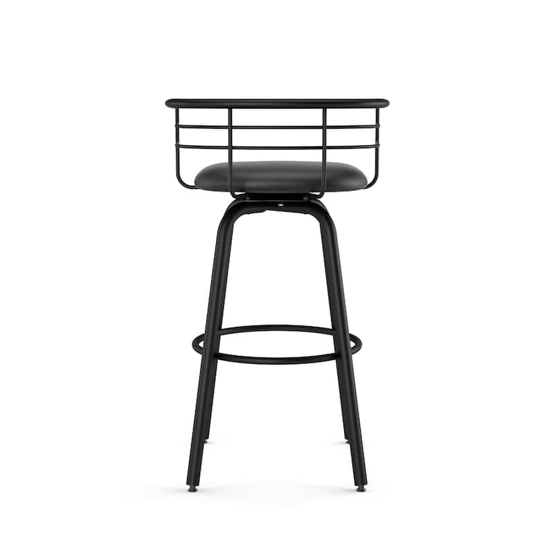 Amisco Turbo Swivel Bar Stool with Distressed Wood Seat