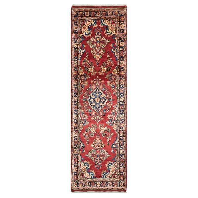 ECARPETGALLERY Hand-knotted Anadol Red Wool Rug - 3'1 x 11'1
