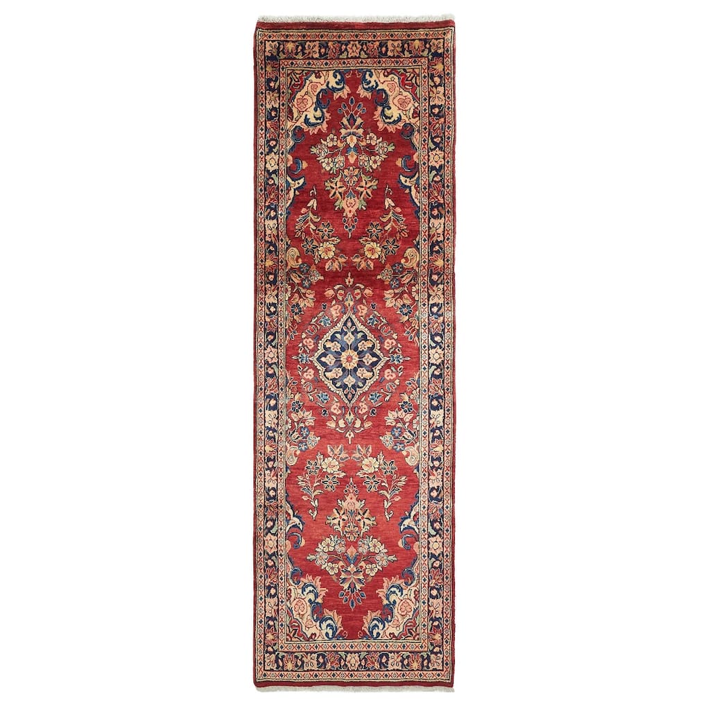 ECARPETGALLERY Hand-knotted Anadol Red Wool Rug - 3'1 x 11'1