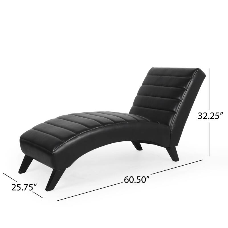 Stillmore Indoor Upholstered Channel Stitch Chaise Lounge by Christopher Knight Home