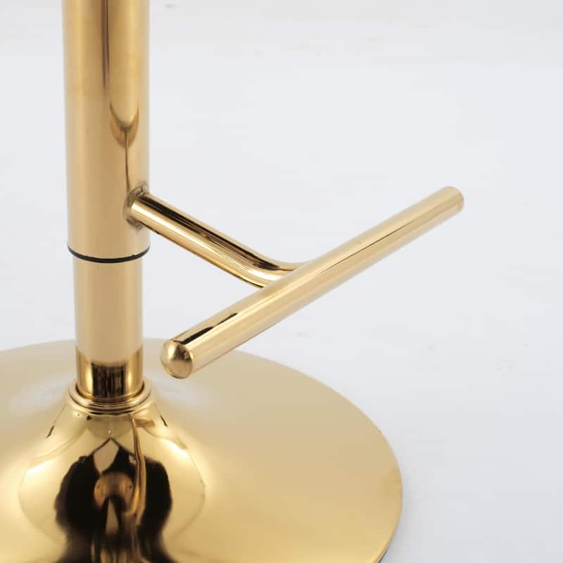 Ostweer Furniture Classic Velvet Upholstered Swivel Barstools Black Gold Set of 2