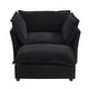 preview thumbnail 9 of 41, 47" Cozy Upholstered Armchair with Movable Ottoman, Wide Seat, Curved Armrests and Soft Pillows