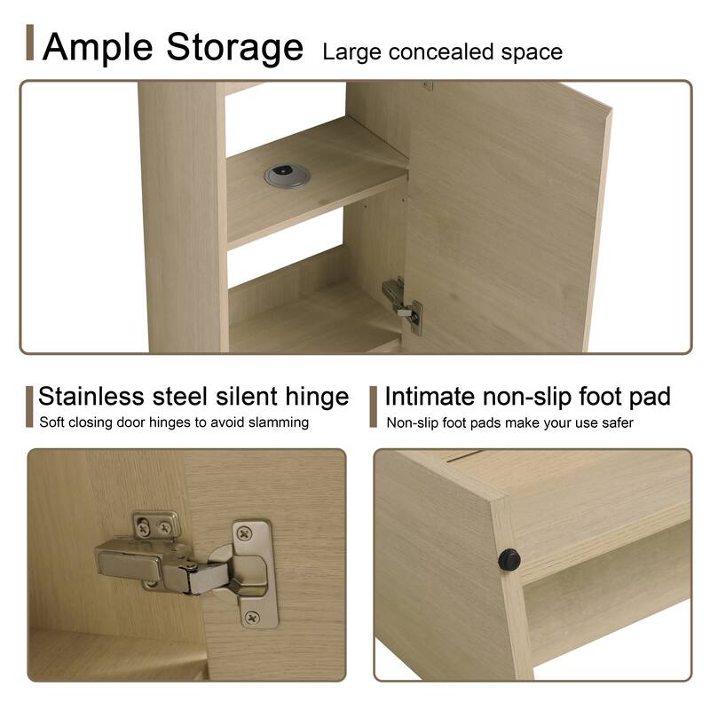 Malwee 16" FreeStanding Bathroom Vanity, Mini Floor Stand Bathroom Vanity with Sink,Soft Close Door and Adjustable shelf